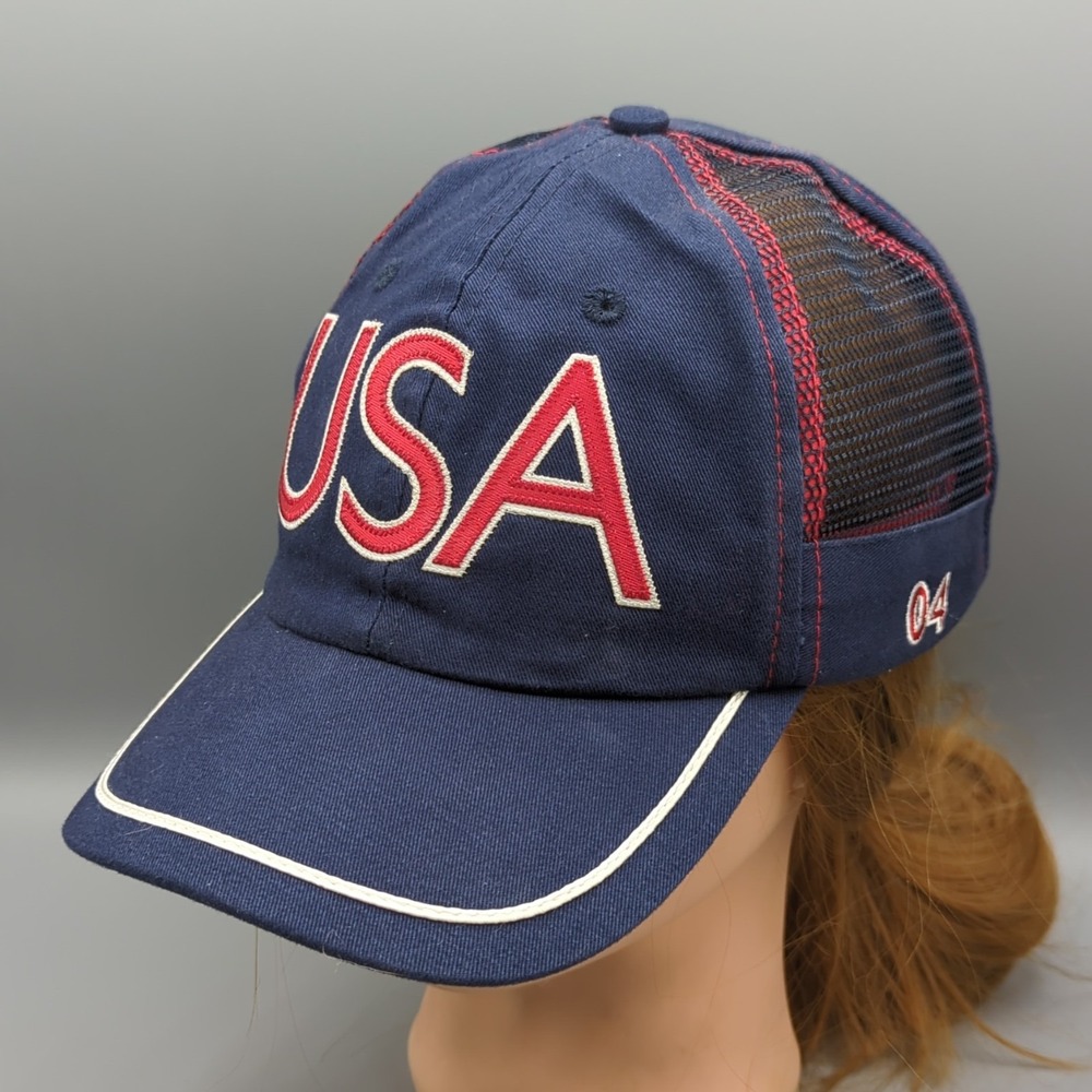 Vintage Olympic Games Hat Cap Strap Back Mens Athens 2004 Summer Olympics Roots
